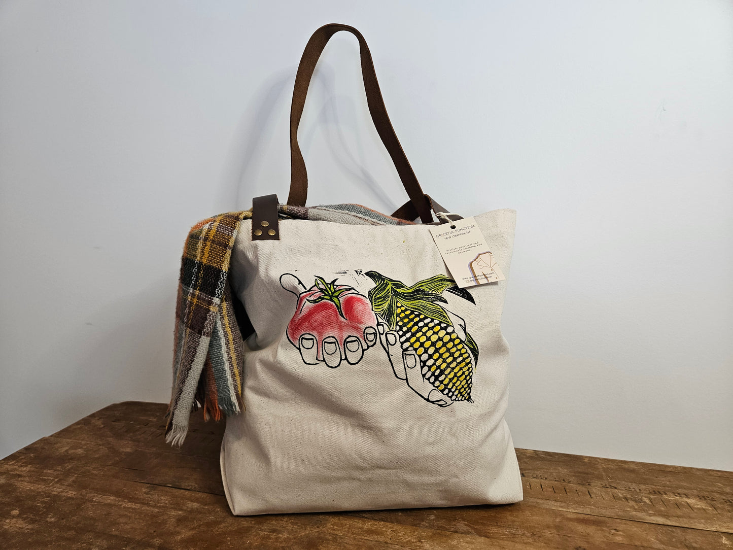 Hand-Printed Tote Bag